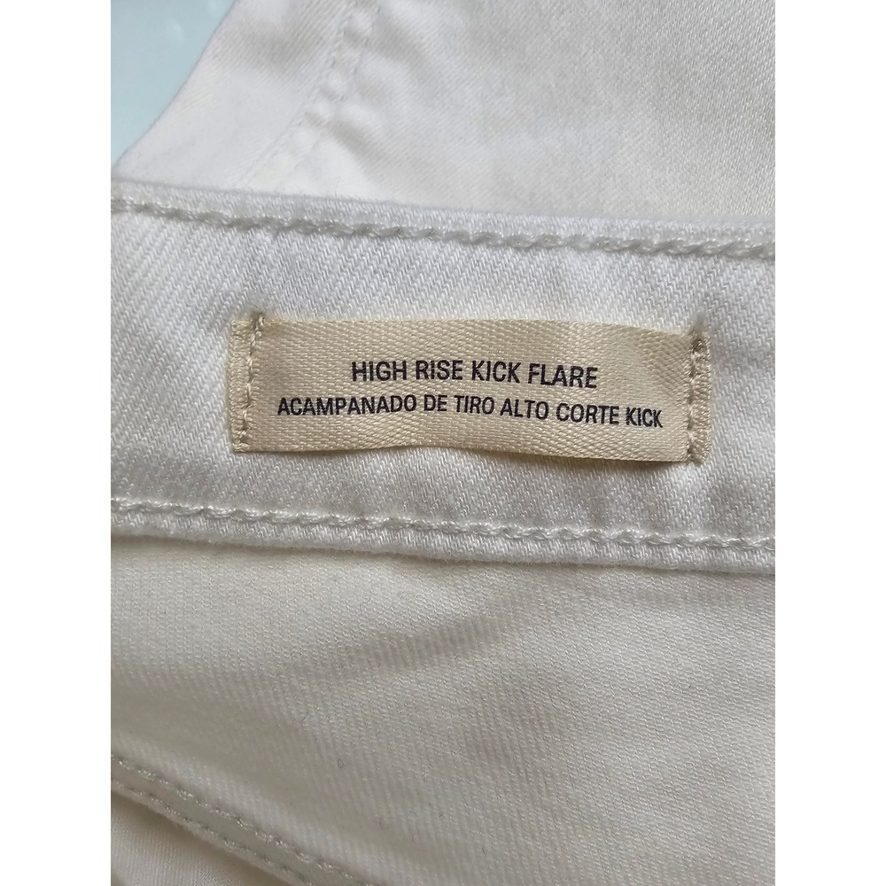 Universal Thread High Rise Kick Flare Jeans White Frayed Hem 12/R 014 05 4728 - Picture 6 of 9
